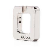 Zilveren Oorbellen met Reliëf Logo Gucci , Gray , Dames