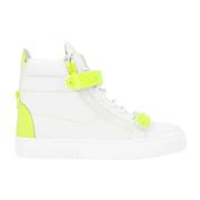 Witte Leren Sneakers met Klittenbandsluiting Giuseppe Zanotti , White ...