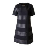 Gestreepte Leren A-Shape Jurk Btfcph , Black , Dames