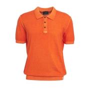 Italiaans Polo Shirt met Logo Details Peuterey , Orange , Heren