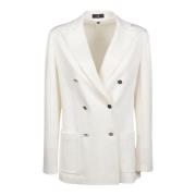 Luxe witte double-breasted blazer Fay , White , Dames