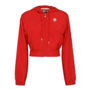 Stijlvolle Rode Cropped Sweatshirt Casablanca , Red , Dames
