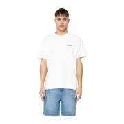 Klassiek Wit T-Shirt Flaneur Homme , White , Heren