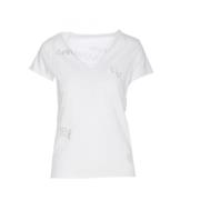 Witte Katoenen T-shirt met Strass Versieringen Zadig & Voltaire , Whit...