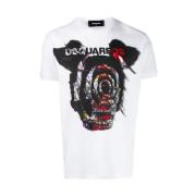 Mannen korte mouw t-shirt crew halslijn jumper Dsquared2 , White , Her...