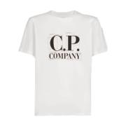 Grote Grafische Logo T-shirt C.p. Company , White , Heren