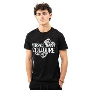 Grafisch Bedrukt T-Shirt Versace Jeans Couture , Black , Heren