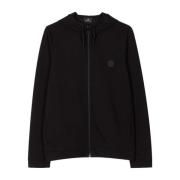 Zwarte Katoenmix Hoodie met Ritssluiting PS By Paul Smith , Black , He...