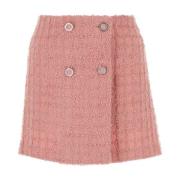 Roze Boucle Mini Rok Versace , Pink , Dames