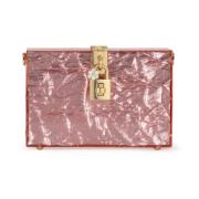 Roze Metallic Clutch met Ketting Schouderband Dolce & Gabbana , Pink ,...