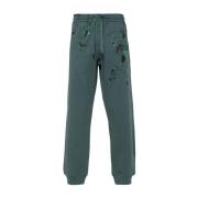 Groene Verfspatten Broek Moschino , Green , Heren