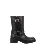 Zwarte Dameslaarzen met Medium Hak en Rits Alpe , Black , Dames