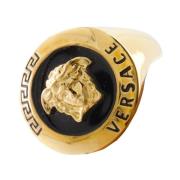 Medusa Relief Ring Versace , Yellow , Heren