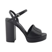 Plateau Sandalen met Verstelbare Enkelband Dolce & Gabbana , Black , D...