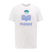 Logo Linnen T-Shirt Isabel Marant , White , Heren