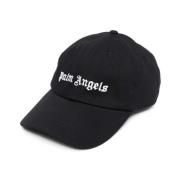 Cap met geborduurd logo Palm Angels , Black , Heren