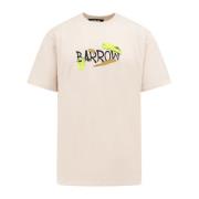 Logo Print Katoenen T-Shirt Barrow , Beige , Heren