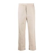 Beige Getailleerde Korte Twill Broek Thom Browne , Beige , Heren