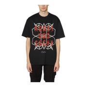 Katoenen Print T-Shirt 44 Label Group , Black , Heren