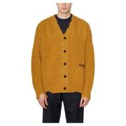 Vernielde Logo Cardigan Marni , Brown , Heren