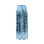 Zijden Python Print Joggingbroek Ermanno Scervino , Blue , Dames