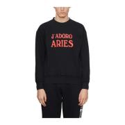 Klassieke Crewneck Sweatshirt Aries , Black , Heren