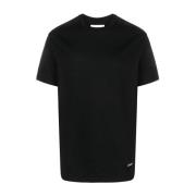 Logo Plaat T-Shirt Jil Sander , Black , Heren