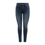 Blush Life Mid Ank Raw Jeans Only , Blue , Dames