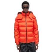 Logo Jacquard Donsjas Moncler , Orange , Heren