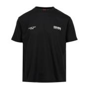 Zwart Katoenen Crew-neck T-shirt met Logo Gcds , Black , Heren