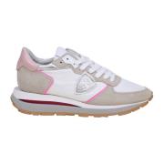Witte en Roze Suede Nylon Sneakers Philipp Plein , White , Dames