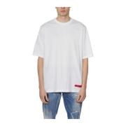 Katoenen Print T-Shirt Dsquared2 , White , Heren