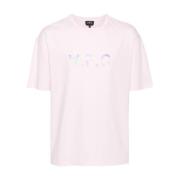 Katoenen T-Shirt A.p.c. , Pink , Heren