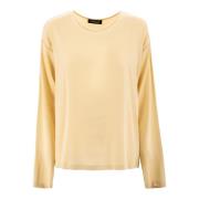 Top met Ronde Hals en Lange Mouwen Fabiana Filippi , Yellow , Dames