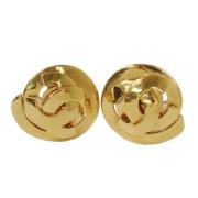 Pre-owned Metal earrings Chanel Vintage , Yellow , Dames