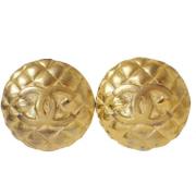 Pre-owned Metal earrings Chanel Vintage , Yellow , Dames