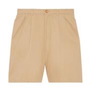 Logo-geborduurde Beige Bermuda Shorts Gucci , Beige , Heren