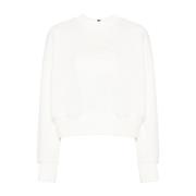 Ivoorwitte Trui met Interlocking G Borduursel Gucci , White , Dames