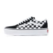 Platform Checkerboard Sneakers voor Dames Vans , Black , Dames