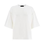 Elegante Diamant Geborduurde T-shirt Fabiana Filippi , White , Dames