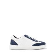 Kalfsleren Sneakers met Suède Details Brioni , White , Heren