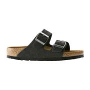 Velvet Gray Stijlvolle Sliders Birkenstock , Gray , Unisex