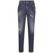Blauwe Jeans met 3,5 cm Hak Dolce & Gabbana , Blue , Heren