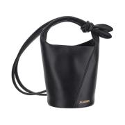 Le Petit Tourni Leren Tas Jacquemus , Black , Dames