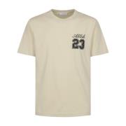 Logo Slim Tee in Zwart Off White , Beige , Heren