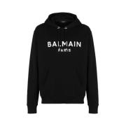 Logo Hoodie Balmain , Black , Heren