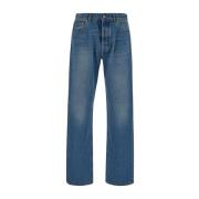 Klassieke Straight Fit Blauwe Jeans Maison Margiela , Blue , Heren
