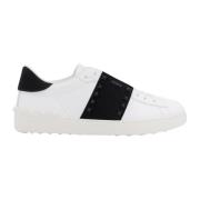 Leren sneakers met contrasterende band Valentino Garavani , White , He...