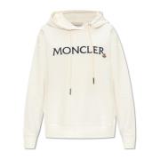 Hoodie met logo Moncler , White , Dames