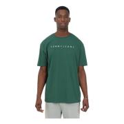 Groene Fles Hals T-shirt met Geborduurd Logo Tommy Jeans , Green , Her...